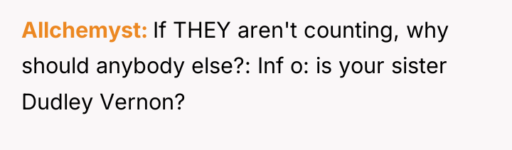 Allchemyst If THEY aren't counting, why should anybody else?: Inf...