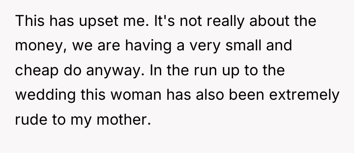 This has upset me. It's not really about the money,...