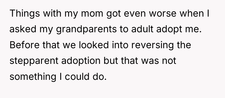 Things with my mom got even worse when I asked...