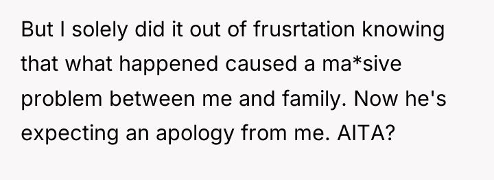 But I solely did it out of frusrtation knowing that...