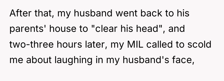 After that, my husband went back to his parents' house...