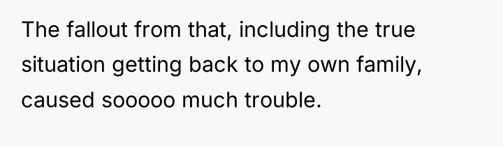 The fallout from that, including the true situation getting back...
