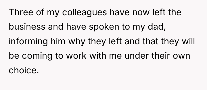 Three of my colleagues have now left the business and...