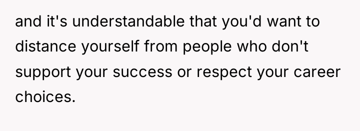 and it's understandable that you'd want to distance yourself from...