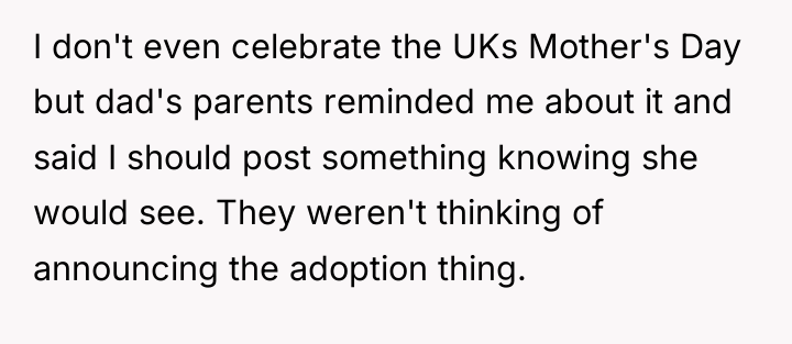 I don't even celebrate the UKs Mother's Day but dad's...