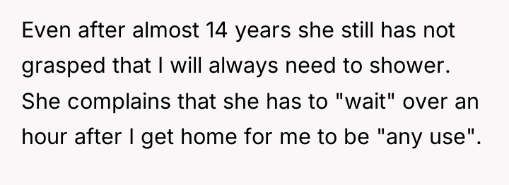 Even after almost 14 years she still has not grasped...