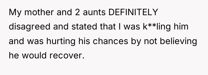 My mother and 2 aunts DEFINITELY disagreed and stated that...