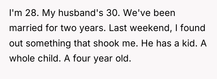I'm 28. My husband's 30. We've been married for two...