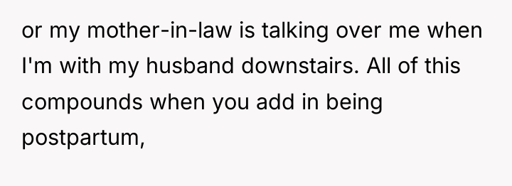 or my mother-in-law is talking over me when I'm with...