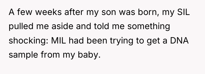 A few weeks after my son was born, my SIL...
