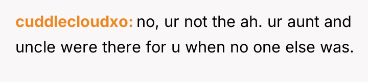 cuddlecloudxo no, ur not the ah. ur aunt and uncle...