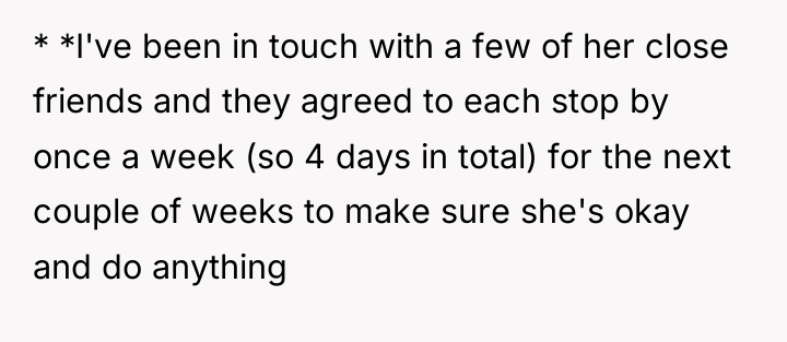 * *I've been in touch with a few of her...