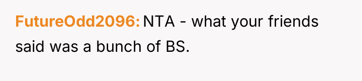 FutureOdd2096 NTA - what your friends said was a bunch...
