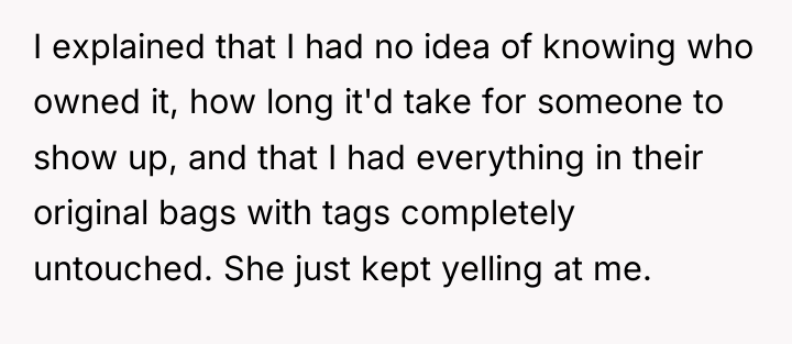 I explained that I had no idea of knowing who...