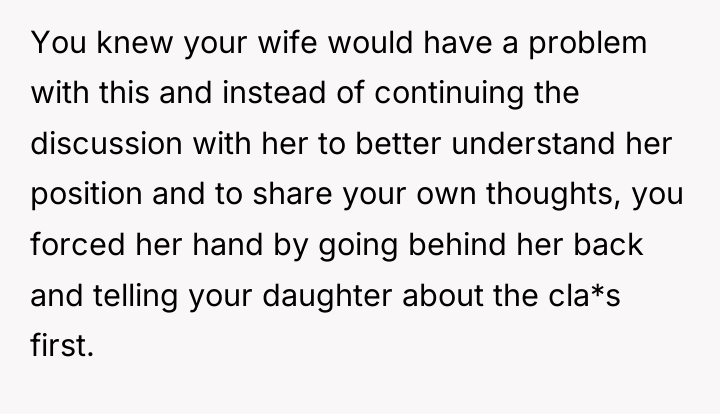 You knew your wife would have a problem with this...