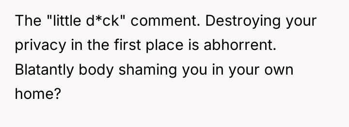 The "little d*ck" comment. Destroying your privacy in the first...
