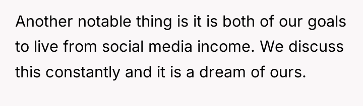 Another notable thing is it is both of our goals...