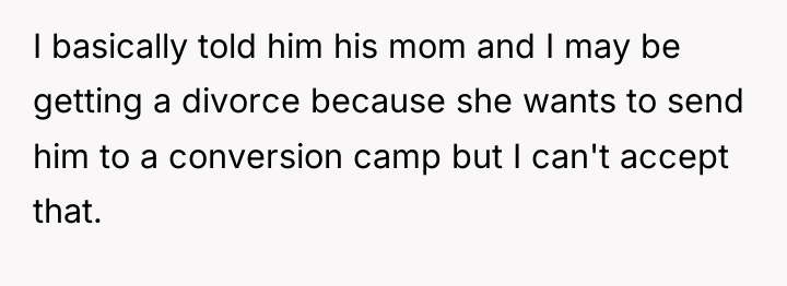 I basically told him his mom and I may be...
