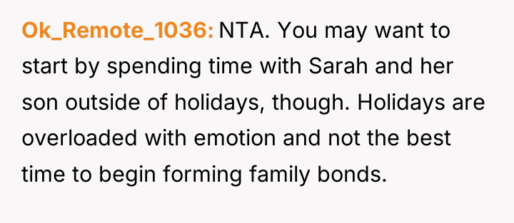 Ok_Remote_1036 NTA. You may want to start by spending time...