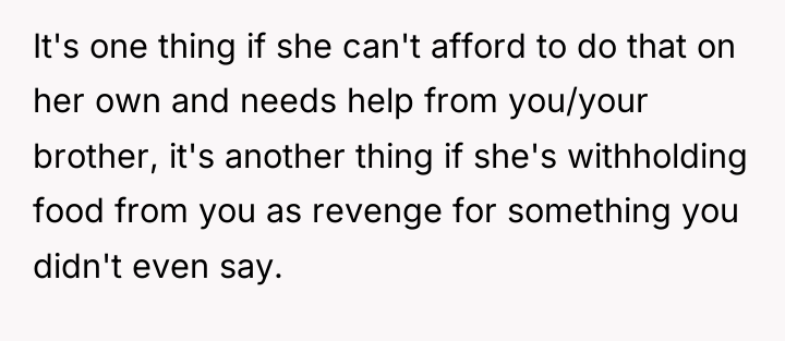 It's one thing if she can't afford to do that...