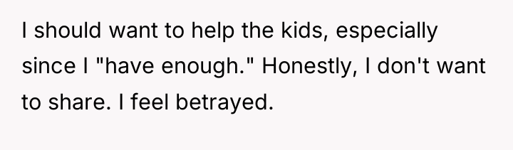 I should want to help the kids, especially since I...