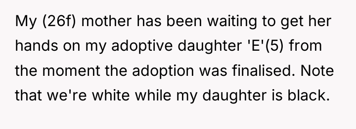 My (26f) mother has been waiting to get her hands...