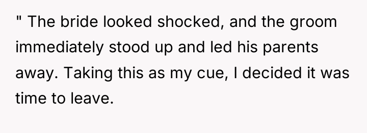 " The bride looked shocked, and the groom immediately stood...