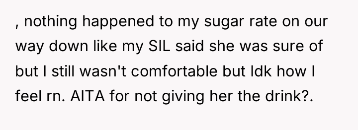 , nothing happened to my sugar rate on our way...