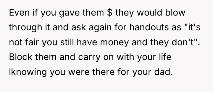 Even if you gave them $ they would blow through...