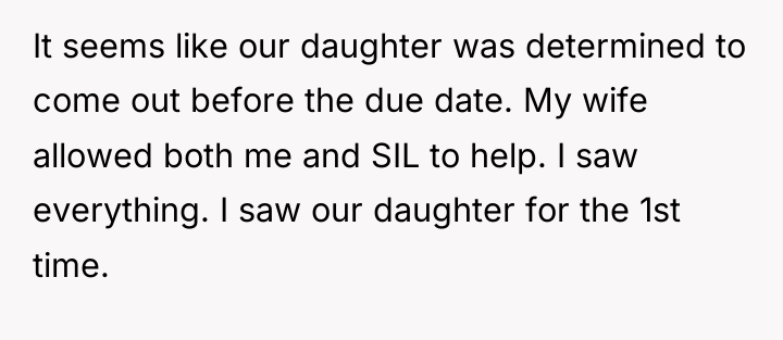 It seems like our daughter was determined to come out...