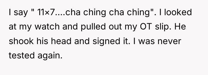 I say " 11×7....cha ching cha ching". I looked at...