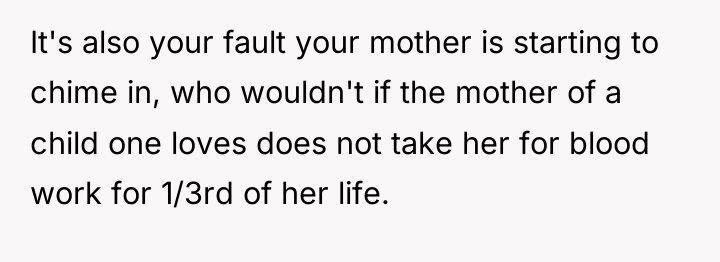 It's also your fault your mother is starting to chime...