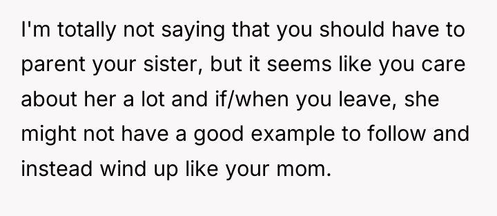 I'm totally not saying that you should have to parent...