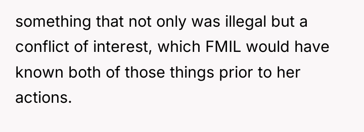 something that not only was illegal but a conflict of...