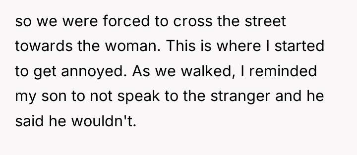 so we were forced to cross the street towards the...