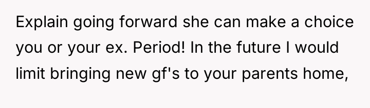 Explain going forward she can make a choice you or...