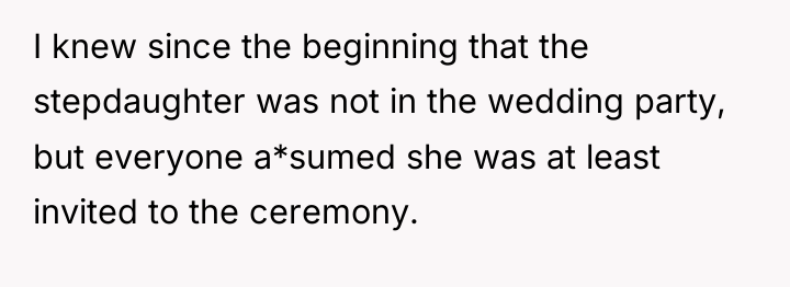 I knew since the beginning that the stepdaughter was not...