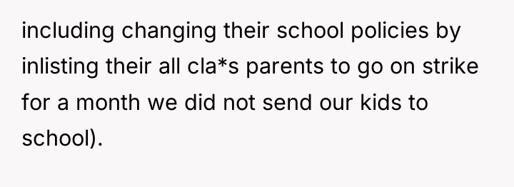 including changing their school policies by inlisting their all cla*s...