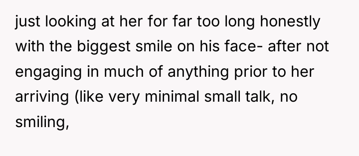 just looking at her for far too long honestly with...