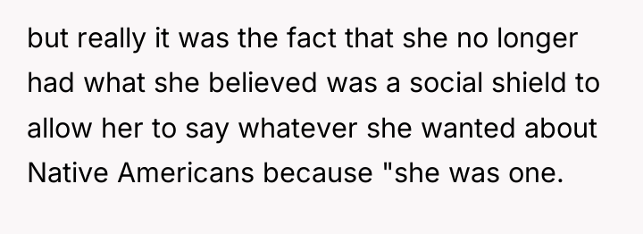 but really it was the fact that she no longer...