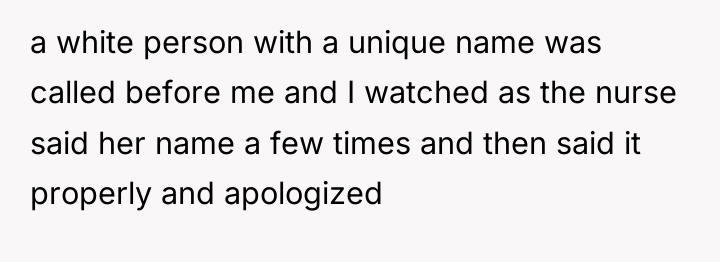 a white person with a unique name was called before...