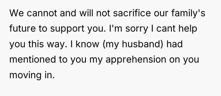 We cannot and will not sacrifice our family's future to...
