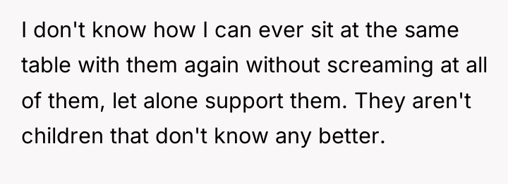 I don't know how I can ever sit at the...