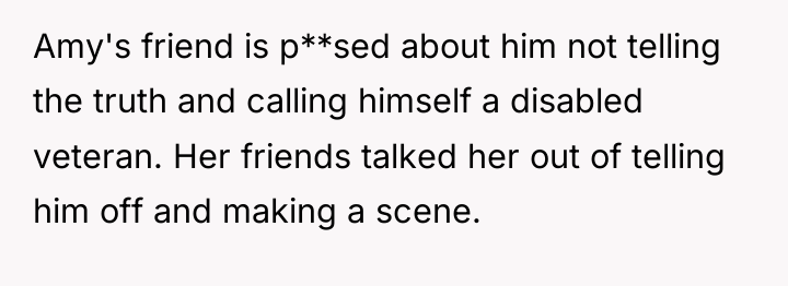 Amy's friend is p**sed about him not telling the truth...