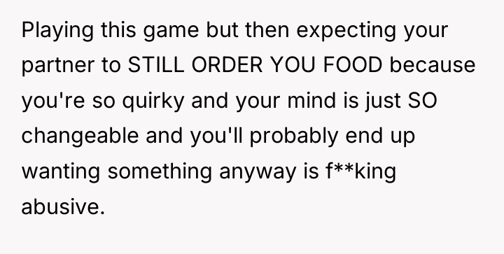 Playing this game but then expecting your partner to STILL...