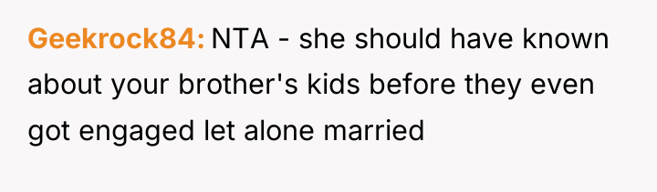 Geekrock84 NTA - she should have known about your brother's...