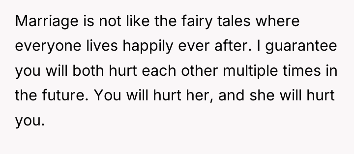 Marriage is not like the fairy tales where everyone lives...