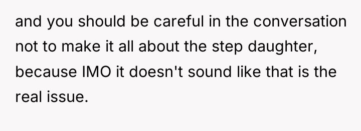 and you should be careful in the conversation not to...
