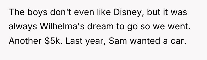 The boys don't even like Disney, but it was always...