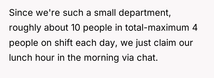 Since we're such a small department, roughly about 10 people...